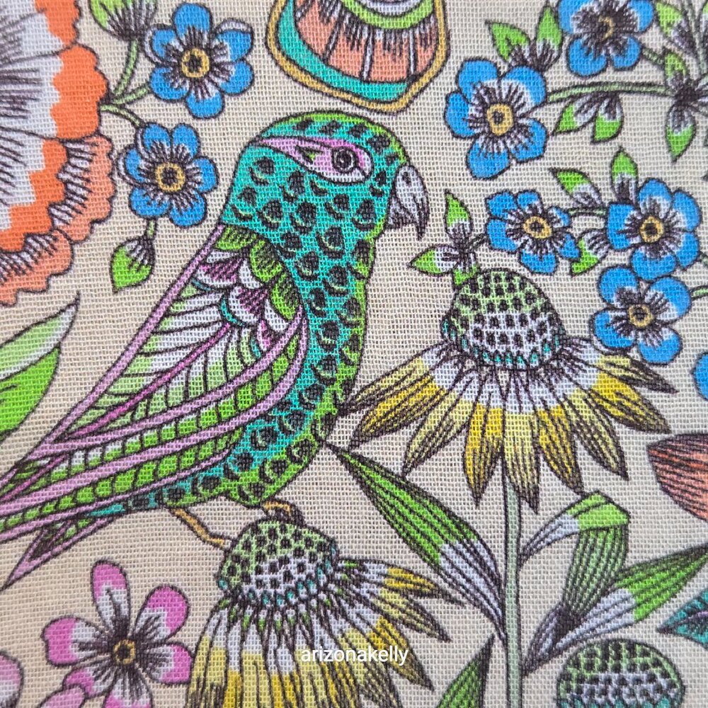 NWOT J. Jill Birds and Flowers Square Scarf - Picture 6 of 12
